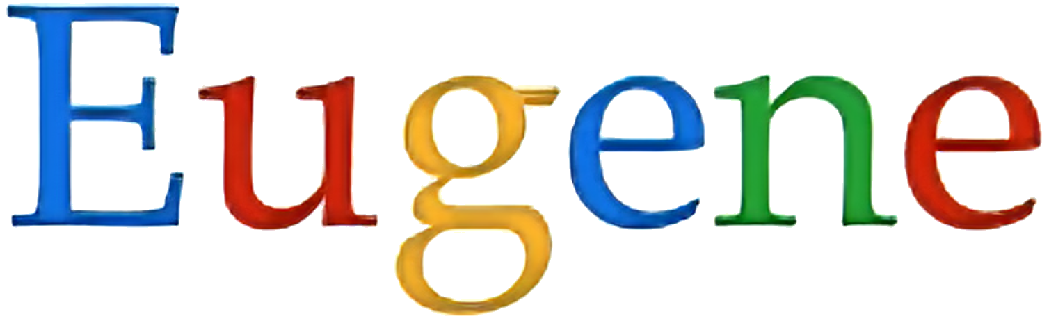 Eugene in the style of the old Google logo